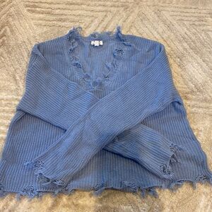 Lane 201 Medium frayed cropped sweater